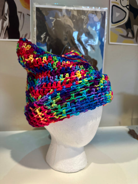 Rainbow Kitty Beanie