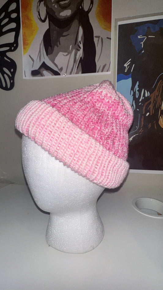 Tie-dye Pink Knit Beanie